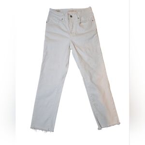 Levi's Premium Denim 724 High Rise Straight White Jeans Size 27 Cropped